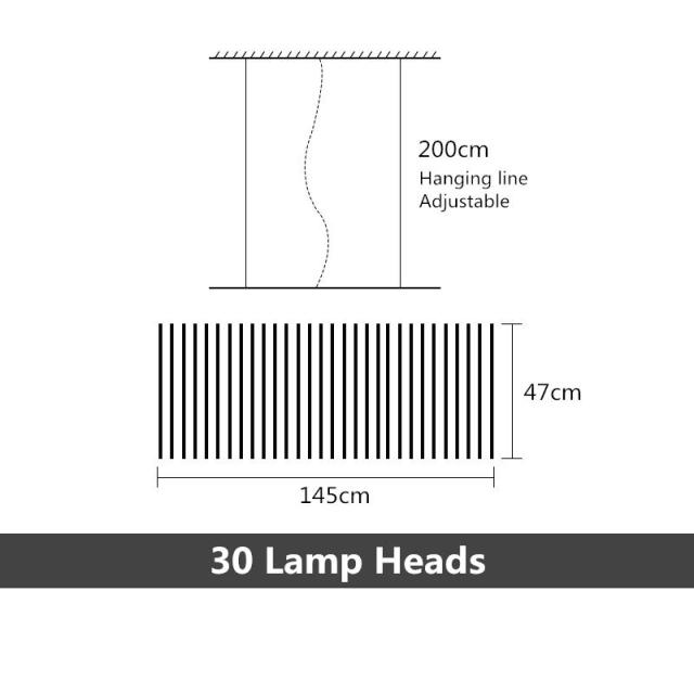 Lustre design LED réglable avec baguettes métalliques Lucian - vue 13 sur 14