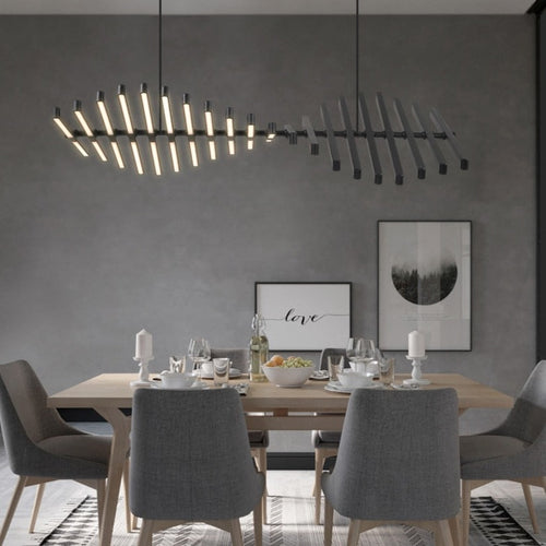 Lustre design LED réglable avec baguettes métalliques Lucian - vue 9 sur 14