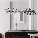 Lustre design LED réglable avec baguettes métalliques Lucian