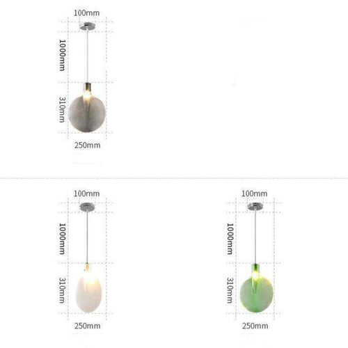 Suspension design disque en verre coloré à LED - vue 6 sur 6