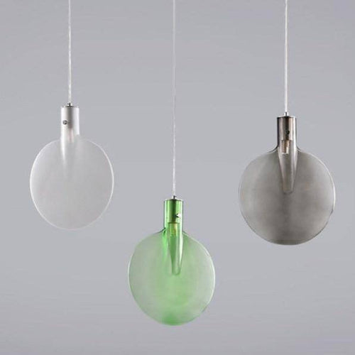 Suspension design disque en verre coloré à LED - vue 5 sur 6