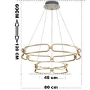 Lustre design à LED doré avec anneaux Pavia