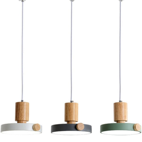 Suspension moderne en bois et abat-jour en métal fin Izore - vue 5 sur 5