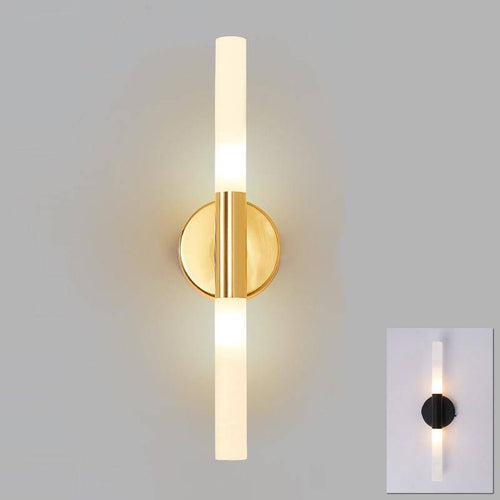 Applique murale design barre dorée et en verre à LED - vue 5 sur 8