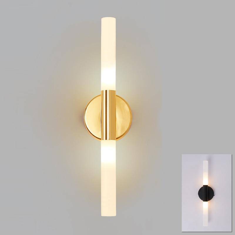 Applique murale design barre dorée et en verre à LED - vue 4 sur 8