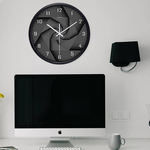 Horloge murale design noire style 3D avec chiffres Vortex - vue 3 sur 6