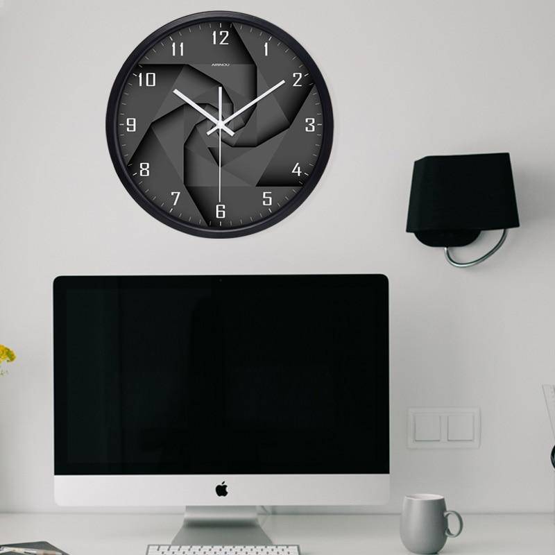 Horloge murale design noire style 3D avec chiffres Vortex - vue 2 sur 6