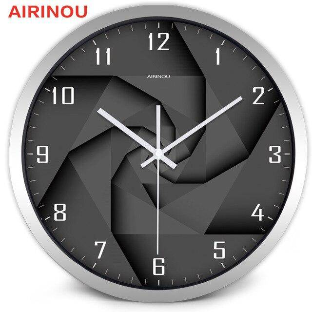Horloge murale design noire style 3D avec chiffres Vortex - vue 6 sur 6