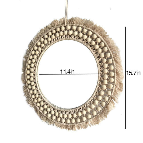 Miroir mural rond en rotin 40cm - vue 3 sur 3
