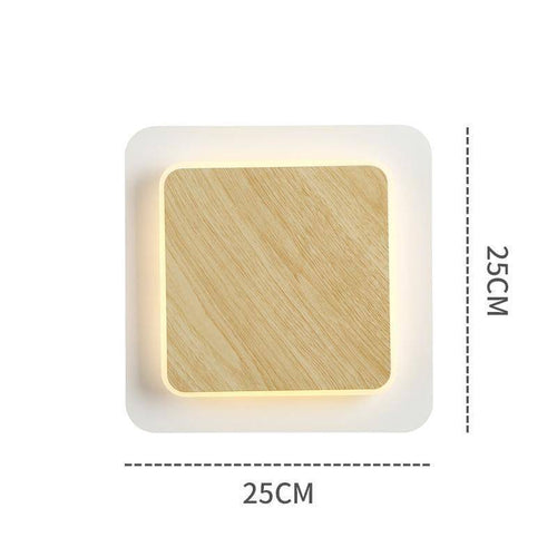 Applique murale moderne LED avec deux socles géométriques bois et métal - vue 8 sur 8