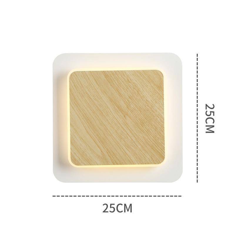 Applique murale moderne LED avec deux socles géométriques bois et métal - vue 7 sur 8