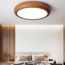 Plafonnier moderne LED rond imitation bois