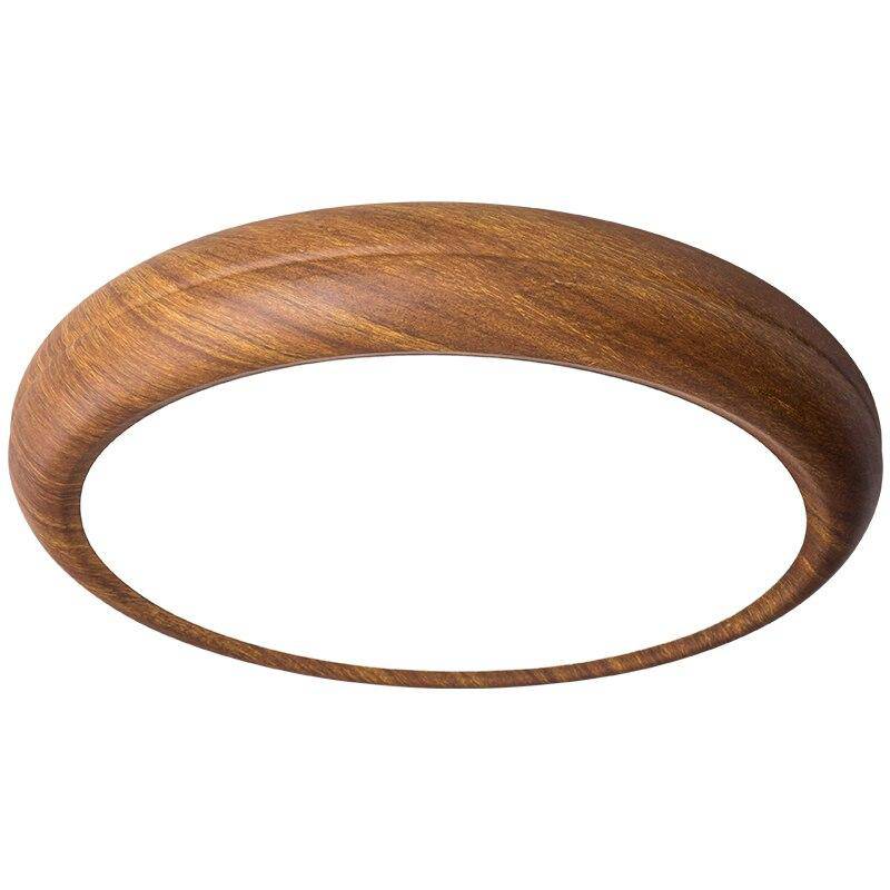 Plafonnier moderne LED rond imitation bois - vue 12 sur 15