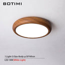 Plafonnier moderne LED rond imitation bois