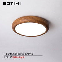 Plafonnier moderne LED rond imitation bois