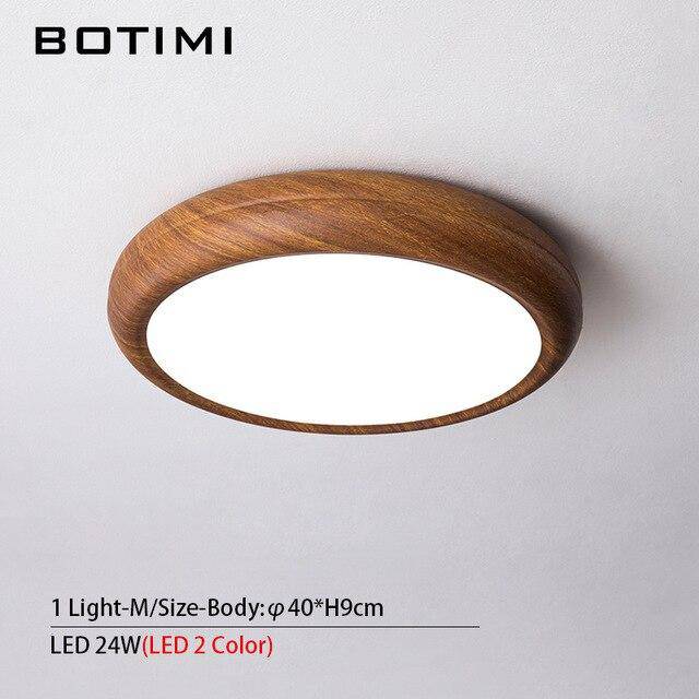 Plafonnier moderne LED rond imitation bois - vue 15 sur 15