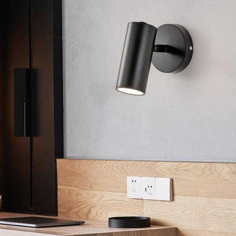 Applique murale LED avec spot cylindrique en métal doré - vue 3 sur 10