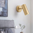 Applique murale LED avec spot cylindrique en métal doré