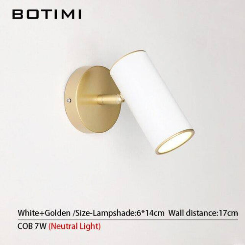 Applique murale LED avec spot cylindrique en métal doré - vue 9 sur 10