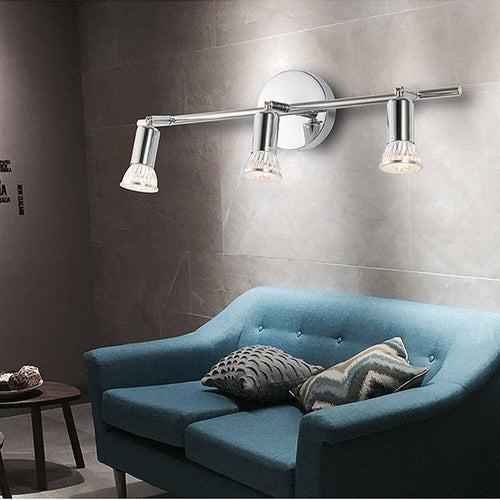 Plafonnier chromé barres à spots LED Spotlight - vue 3 sur 7