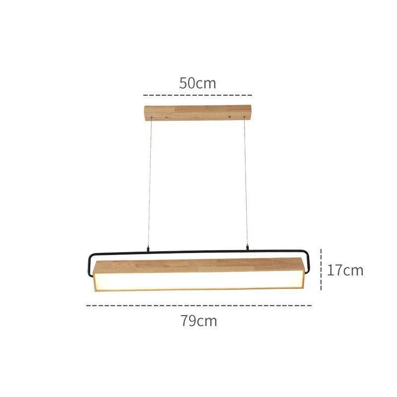 Lustre moderne LED allongé en bois Hang - vue 3 sur 3