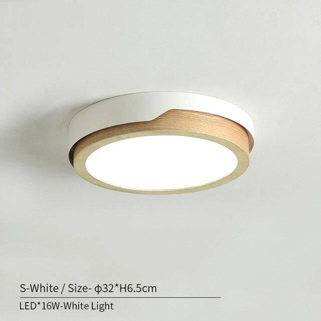 Plafonnier LED en bois et métal Nordic (plusieurs couleurs) - vue 3 sur 22