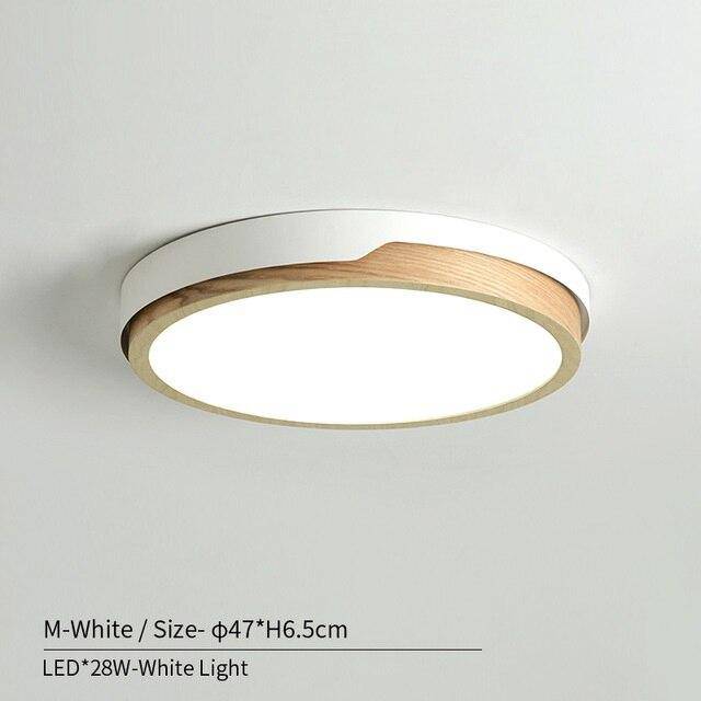 Plafonnier LED en bois et métal Nordic (plusieurs couleurs) - vue 11 sur 22