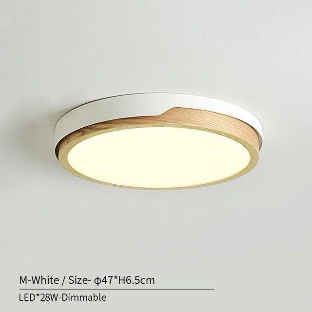 Plafonnier LED en bois et métal Nordic (plusieurs couleurs) - vue 12 sur 22