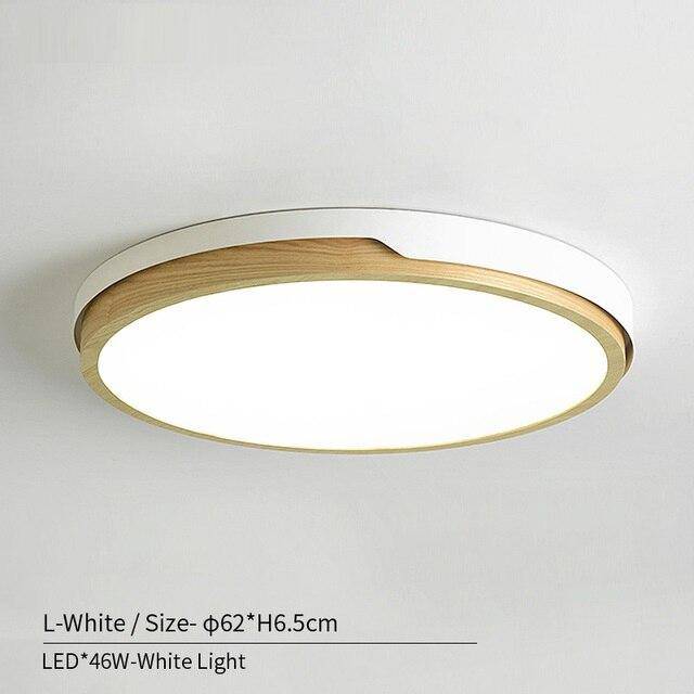 Plafonnier LED en bois et métal Nordic (plusieurs couleurs) - vue 16 sur 22