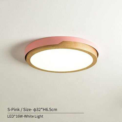 Plafonnier LED en bois et métal Nordic (plusieurs couleurs) - vue 7 sur 22