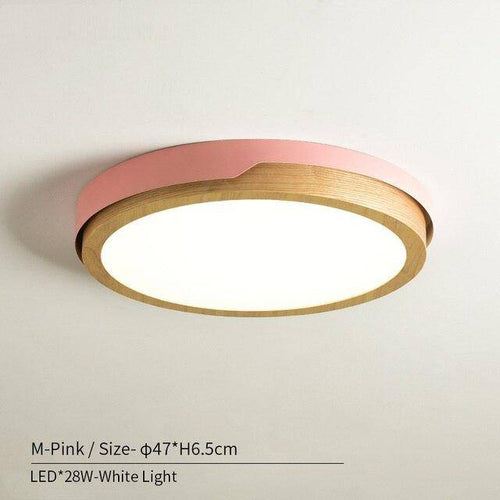 Plafonnier LED en bois et métal Nordic (plusieurs couleurs) - vue 5 sur 22