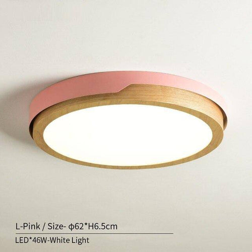 Plafonnier LED en bois et métal Nordic (plusieurs couleurs) - vue 6 sur 22