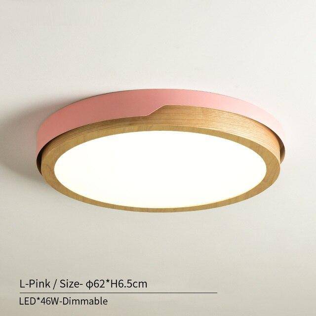 Plafonnier LED en bois et métal Nordic (plusieurs couleurs) - vue 15 sur 22