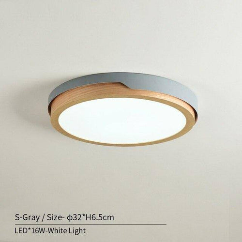 Plafonnier LED en bois et métal Nordic (plusieurs couleurs) - vue 18 sur 22