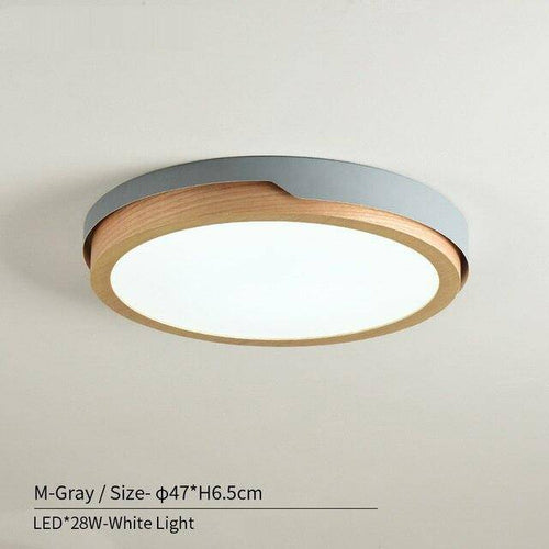 Plafonnier LED en bois et métal Nordic (plusieurs couleurs) - vue 13 sur 22
