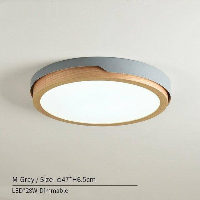 Plafonnier LED en bois et métal Nordic (plusieurs couleurs) - vue 22 sur 22