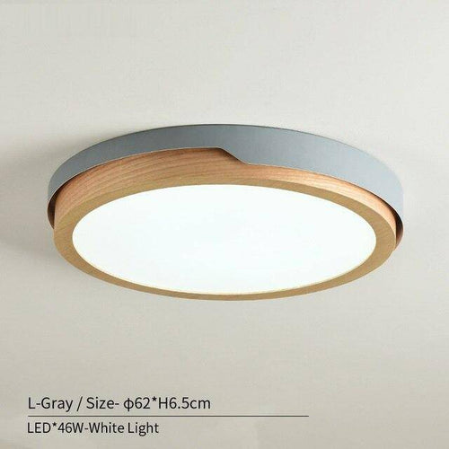 Plafonnier LED en bois et métal Nordic (plusieurs couleurs) - vue 14 sur 22
