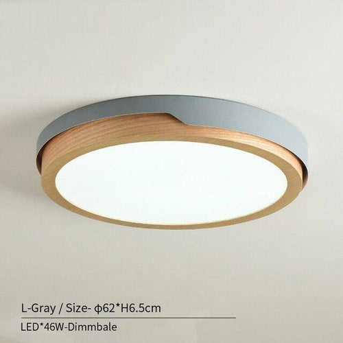 Plafonnier LED en bois et métal Nordic (plusieurs couleurs) - vue 10 sur 22