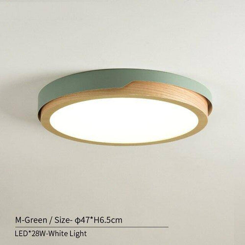 Plafonnier LED en bois et métal Nordic (plusieurs couleurs) - vue 17 sur 22