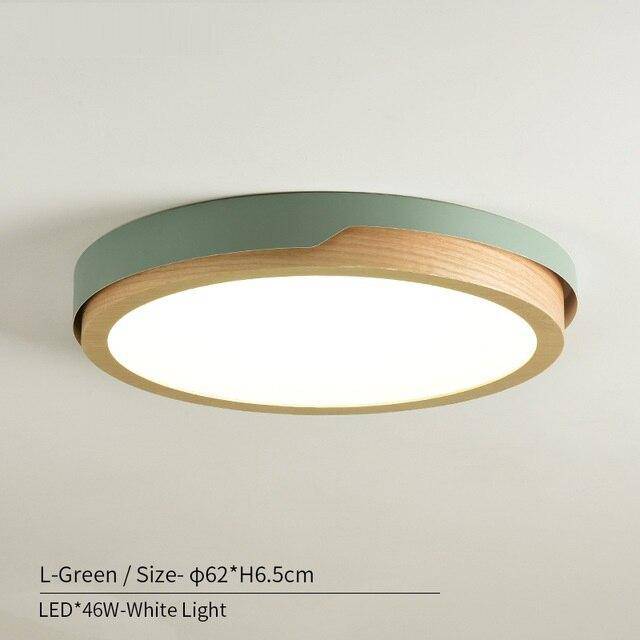 Plafonnier LED en bois et métal Nordic (plusieurs couleurs) - vue 8 sur 22