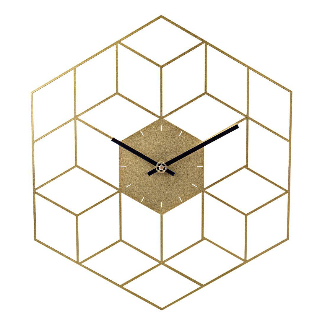 Horloge murale hexagonale en métal 40cm Cube - vue 7 sur 7