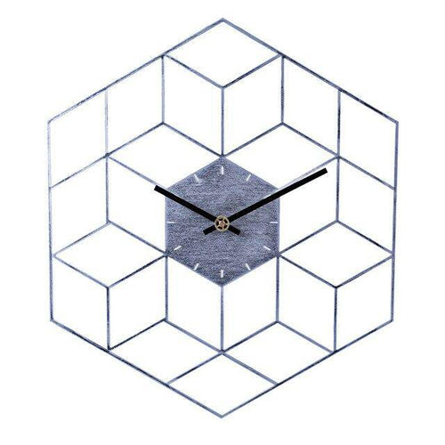 Horloge murale hexagonale en métal 40cm Cube - vue 3 sur 7