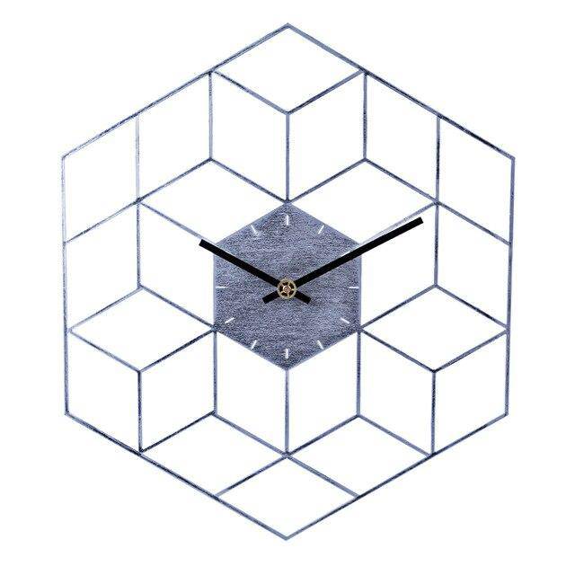 Horloge murale hexagonale en métal 40cm Cube - vue 2 sur 7