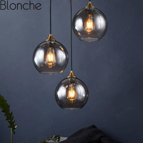 Suspension design LED avec boule en verre fumé Loft - vue 4 sur 15