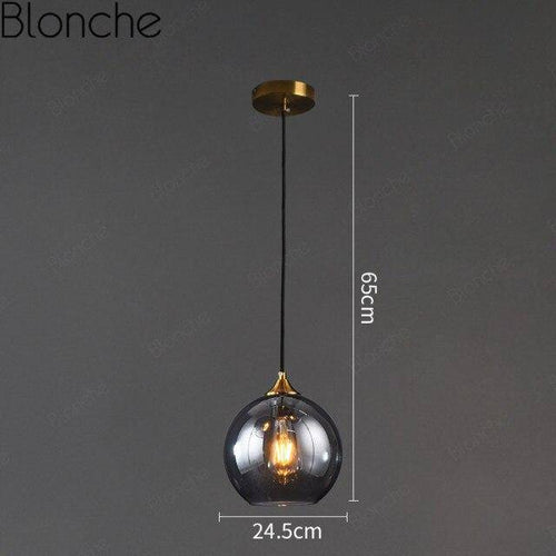 Suspension design LED avec boule en verre fumé Loft - vue 15 sur 15