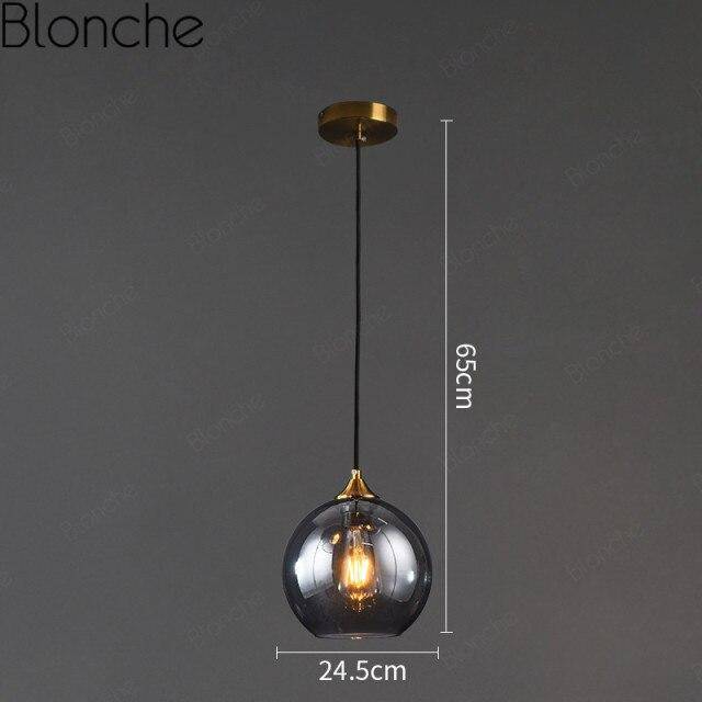 Suspension design LED avec boule en verre fumé Loft - vue 14 sur 15
