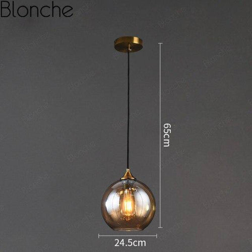 Suspension design LED avec boule en verre fumé Loft - vue 13 sur 15