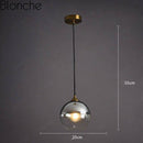 Suspension design LED avec boule en verre fumé Loft