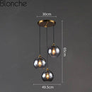 Suspension design LED avec boule en verre fumé Loft