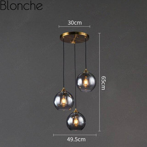 Suspension design LED avec boule en verre fumé Loft - vue 12 sur 15